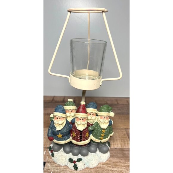 Vintage Santa Claus Christmas Candle Holder Lamp With Frosted Shade - Picture 5 of 11